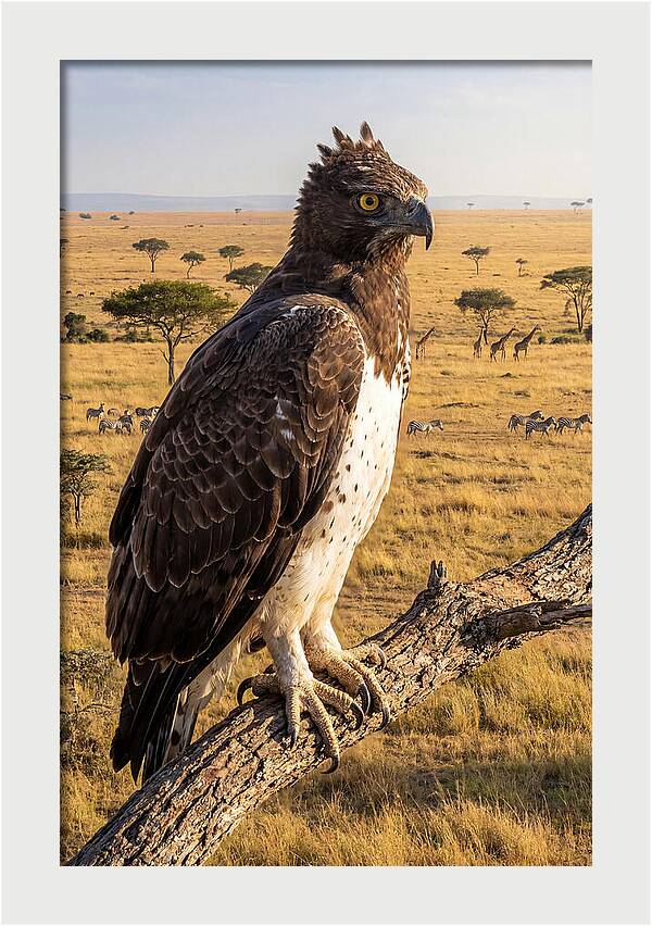 Martial Eagle Perched In Africa