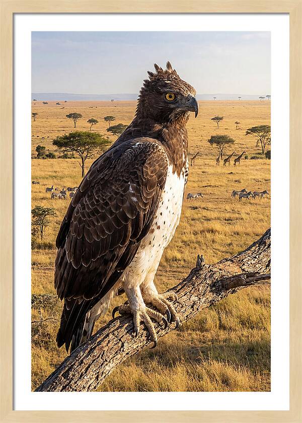 Martial Eagle Perched In Africa