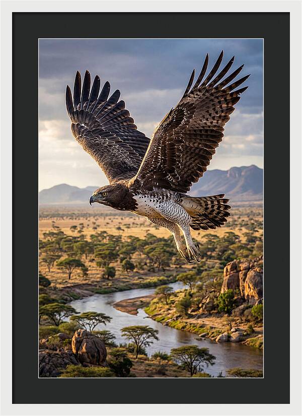 Martial Eagle Soaring Over Africa