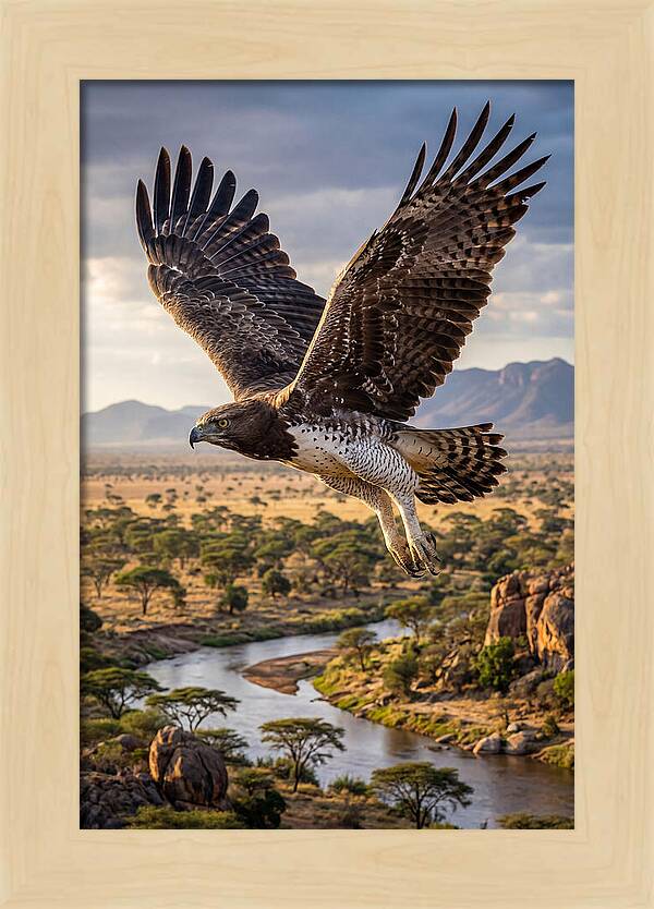 Martial Eagle Soaring Over Africa