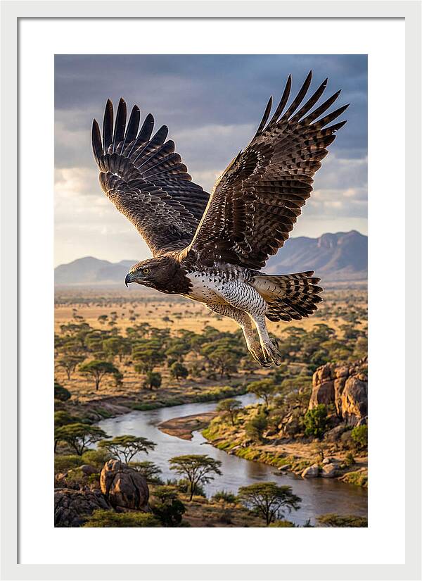 Martial Eagle Soaring Over Africa