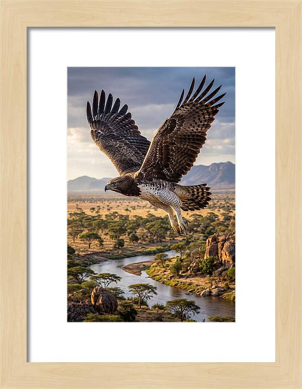 Martial Eagle Soaring Over Africa