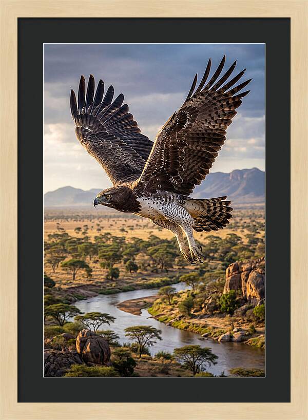 Martial Eagle Soaring Over Africa