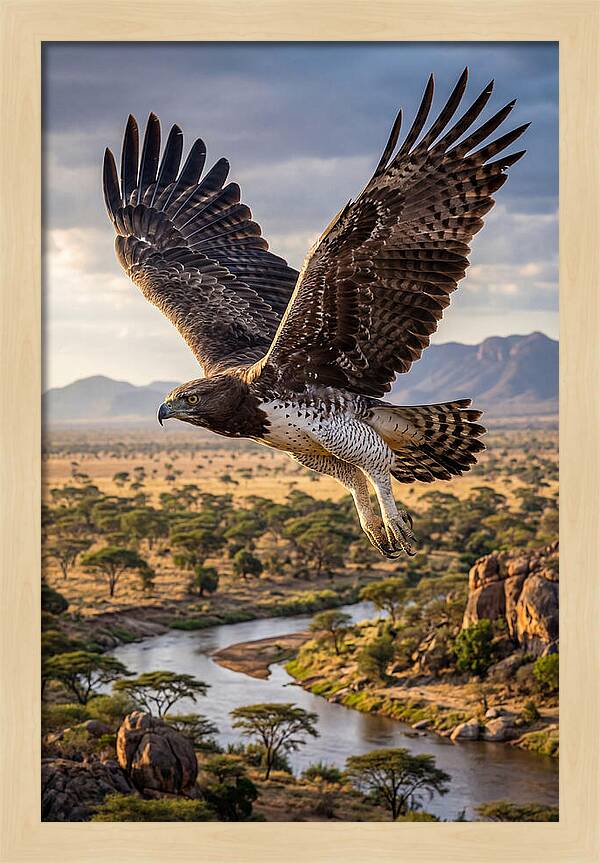 Martial Eagle Soaring Over Africa