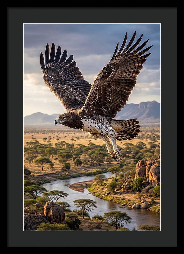 Martial Eagle Soaring Over Africa