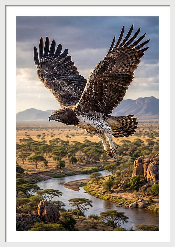 Martial Eagle Soaring Over Africa