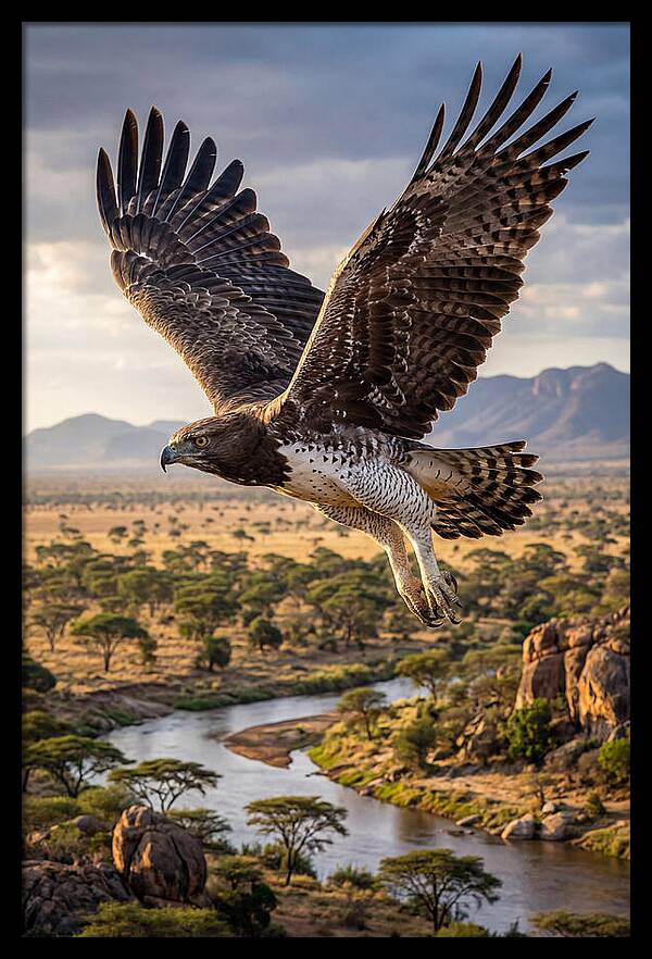 Martial Eagle Soaring Over Africa