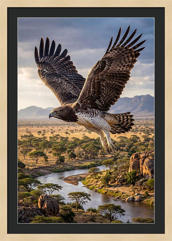 Martial Eagle Soaring Over Africa