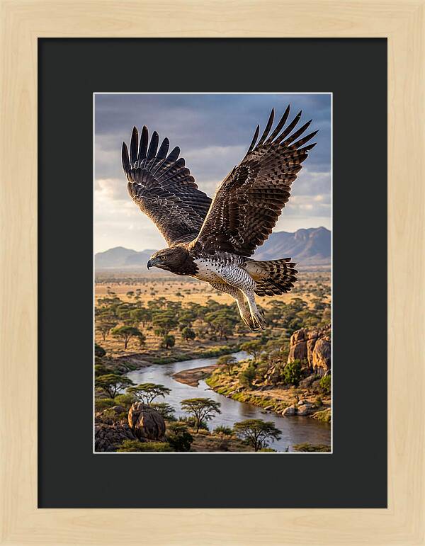 Martial Eagle Soaring Over Africa