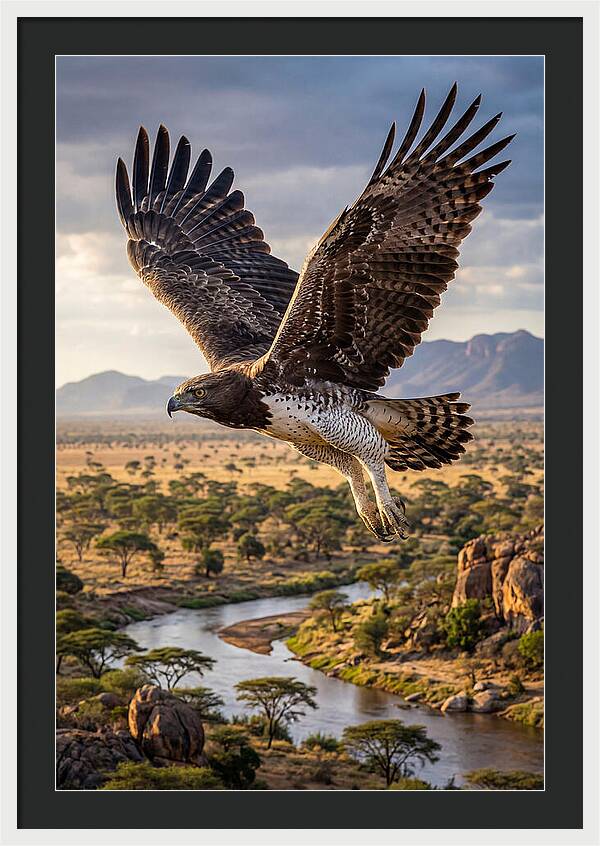 Martial Eagle Soaring Over Africa