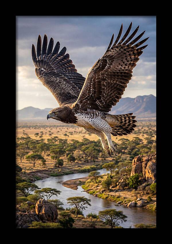 Martial Eagle Soaring Over Africa
