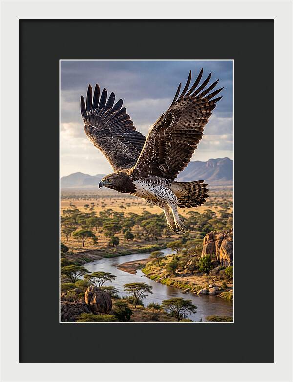 Martial Eagle Soaring Over Africa