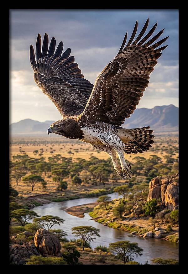 Martial Eagle Soaring Over Africa