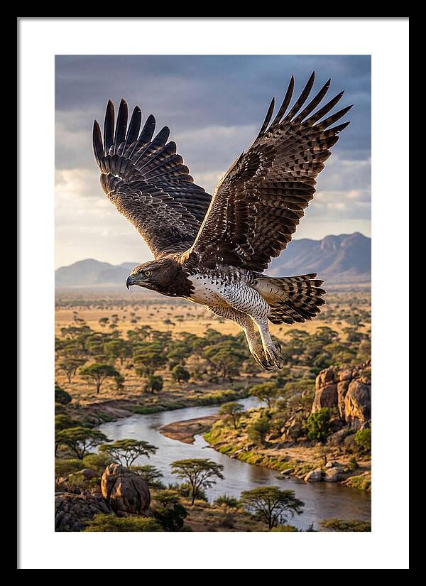 Martial Eagle Soaring Over Africa