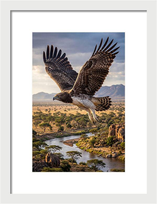 Martial Eagle Soaring Over Africa