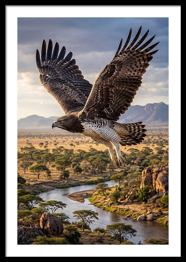 Martial Eagle Soaring Over Africa