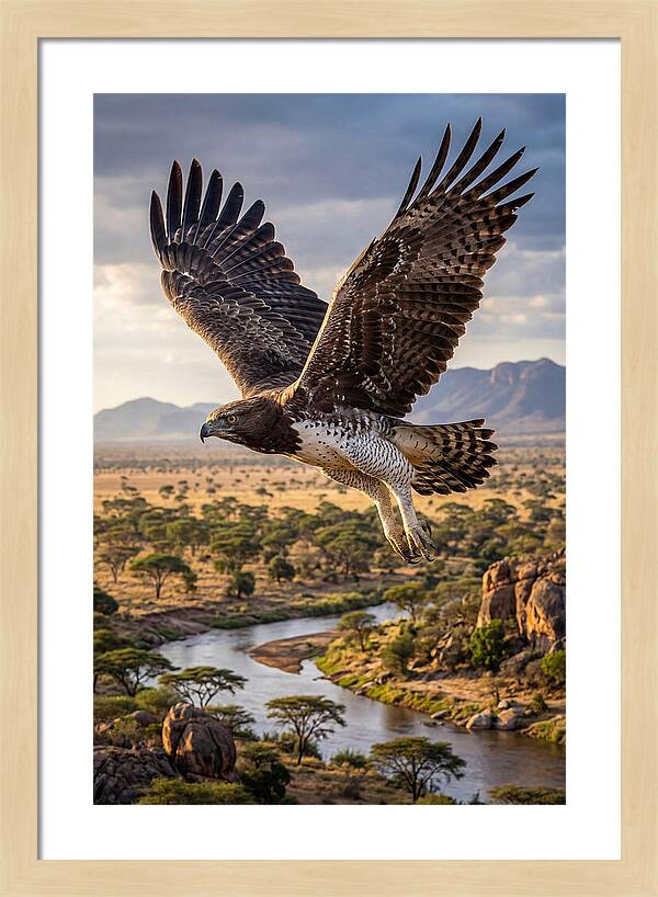 Martial Eagle Soaring Over Africa