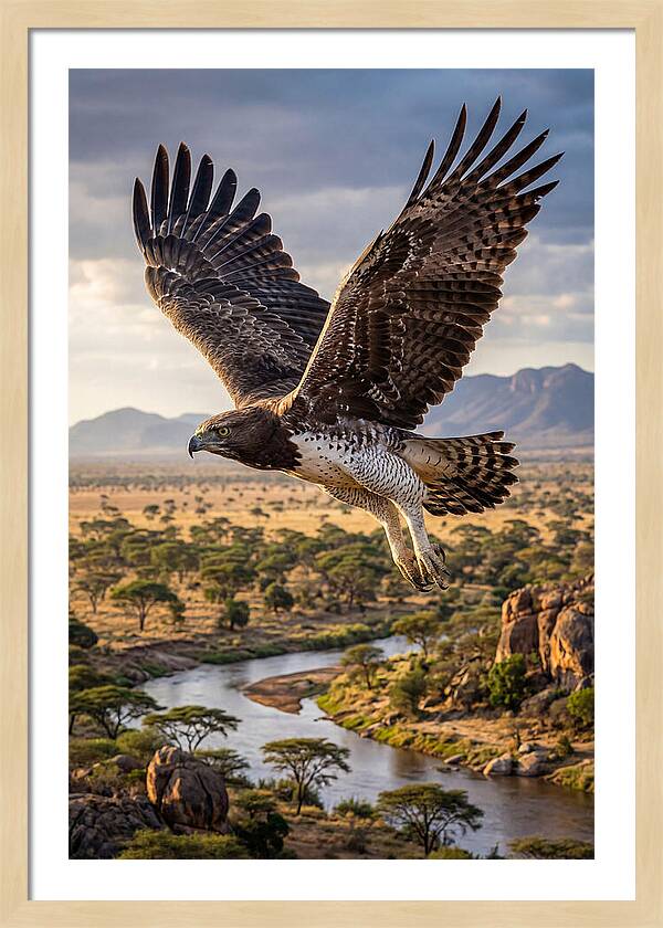 Martial Eagle Soaring Over Africa