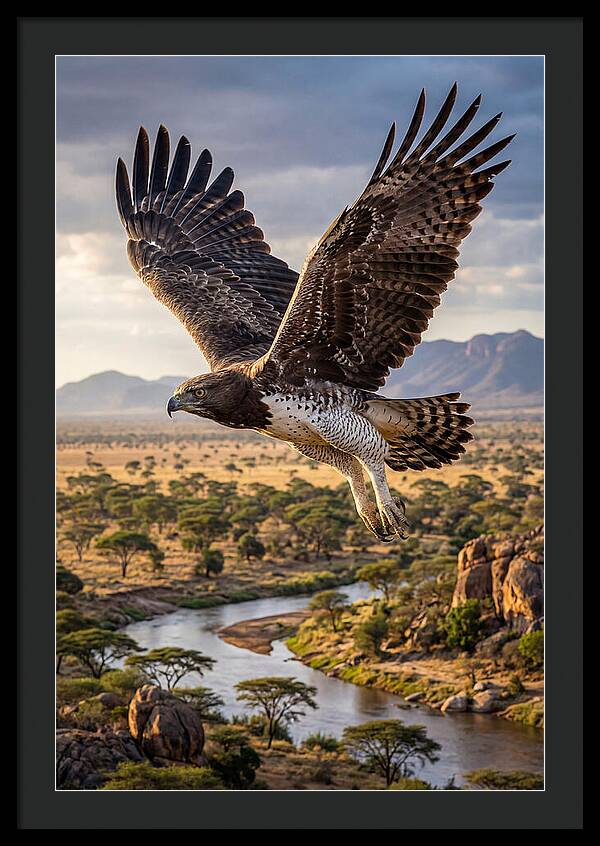 Martial Eagle Soaring Over Africa