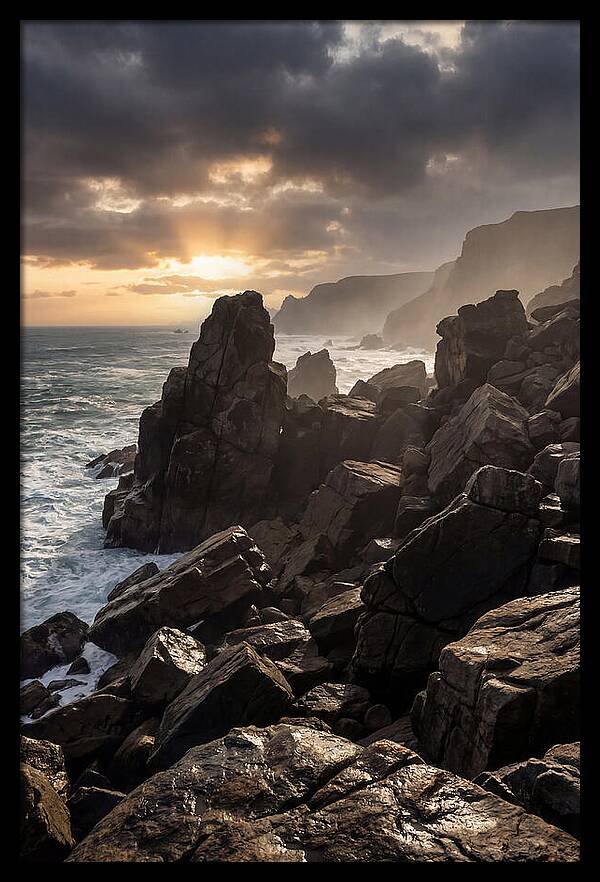 Massive Boulder Field At Ocean Edge