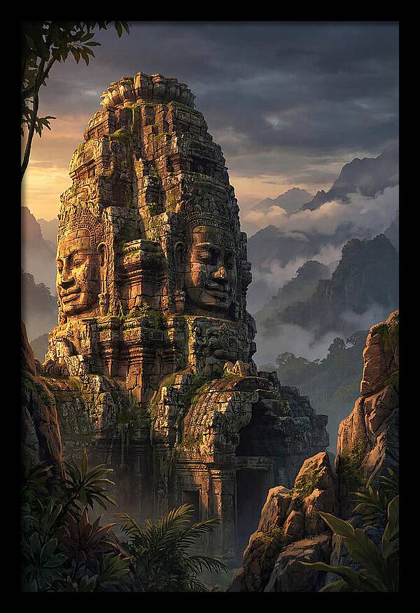 Massive Carved Stone Faces