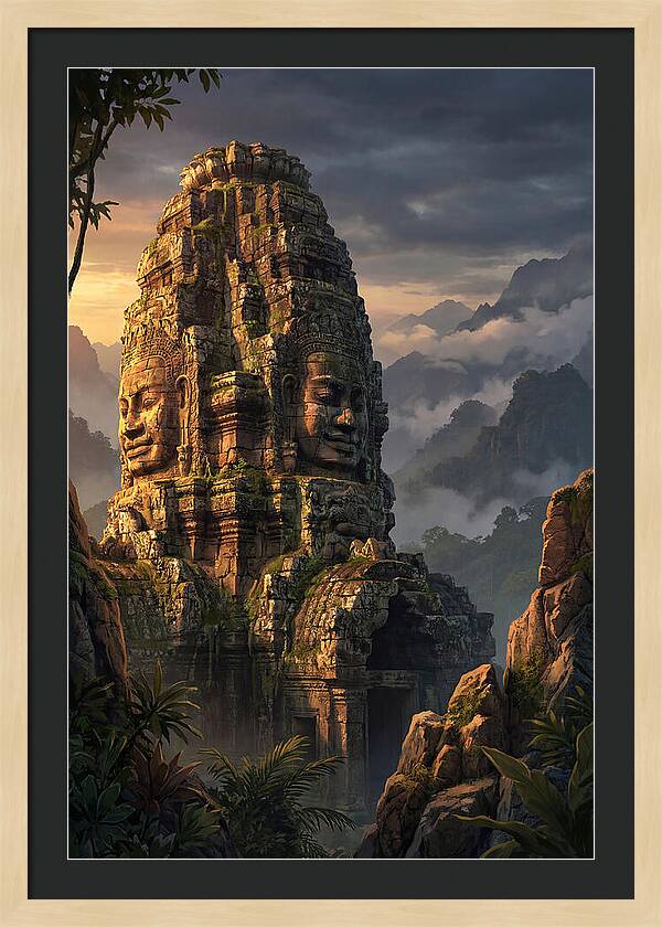 Massive Carved Stone Faces
