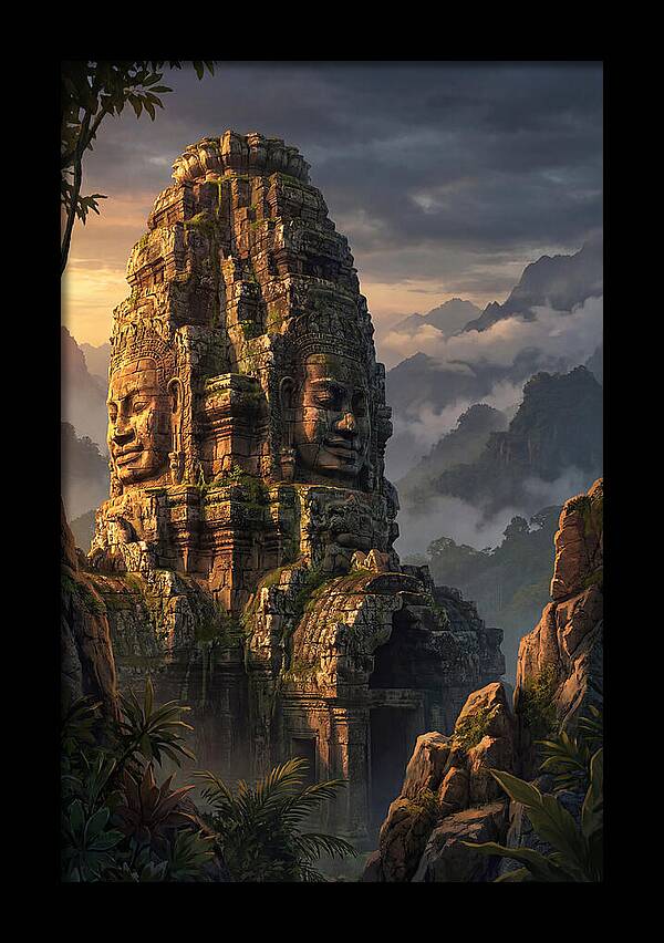 Massive Carved Stone Faces