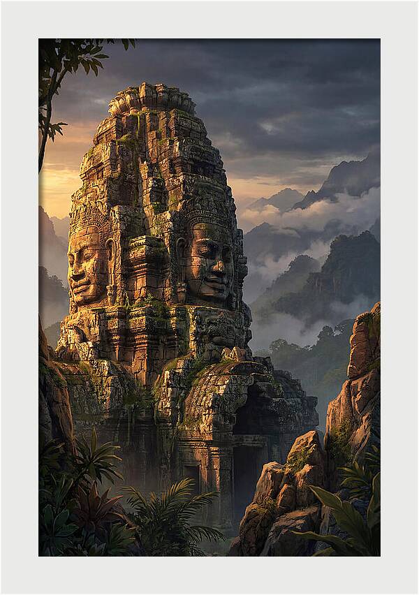 Massive Carved Stone Faces