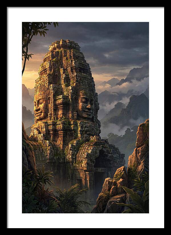 Massive Carved Stone Faces