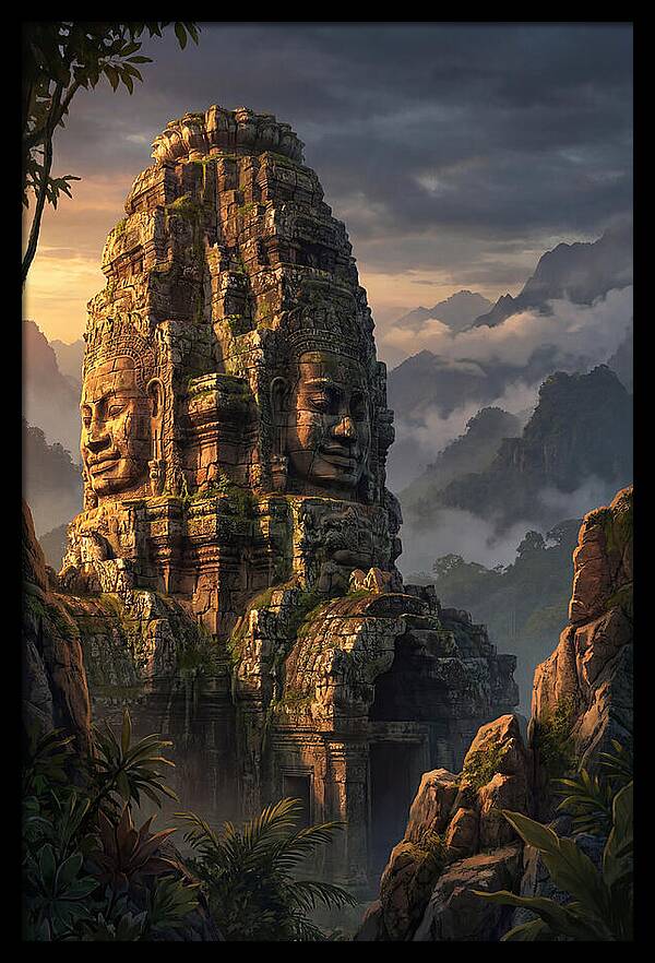 Massive Carved Stone Faces