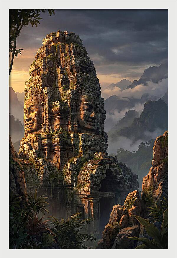 Massive Carved Stone Faces