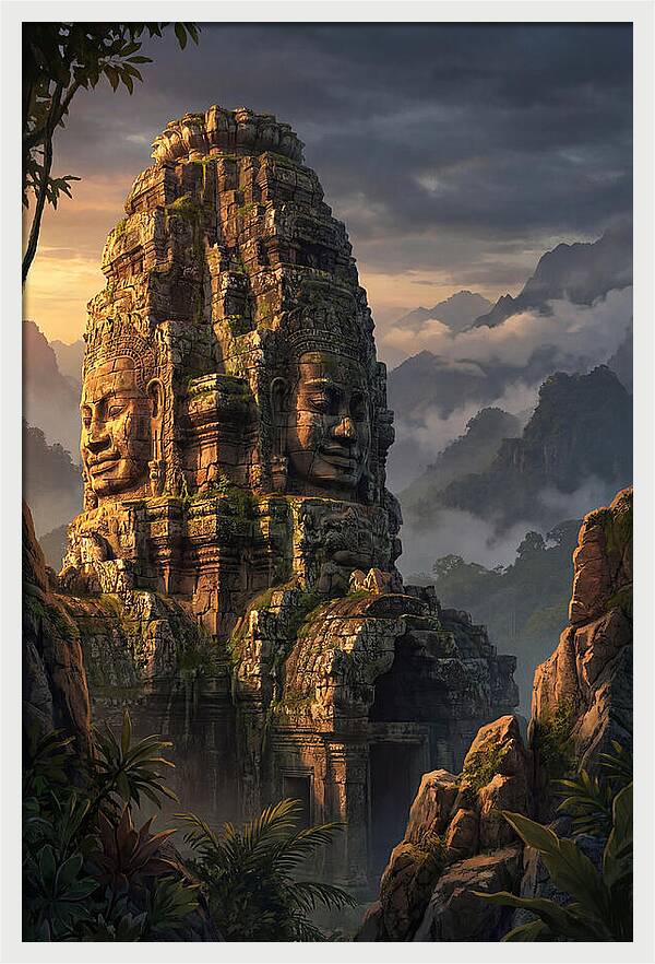 Massive Carved Stone Faces