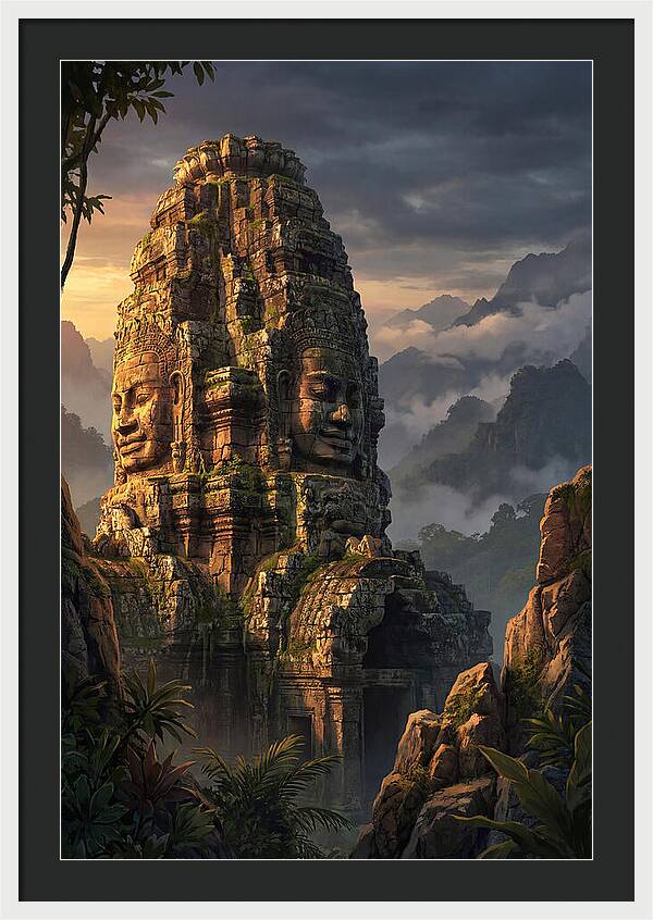 Massive Carved Stone Faces