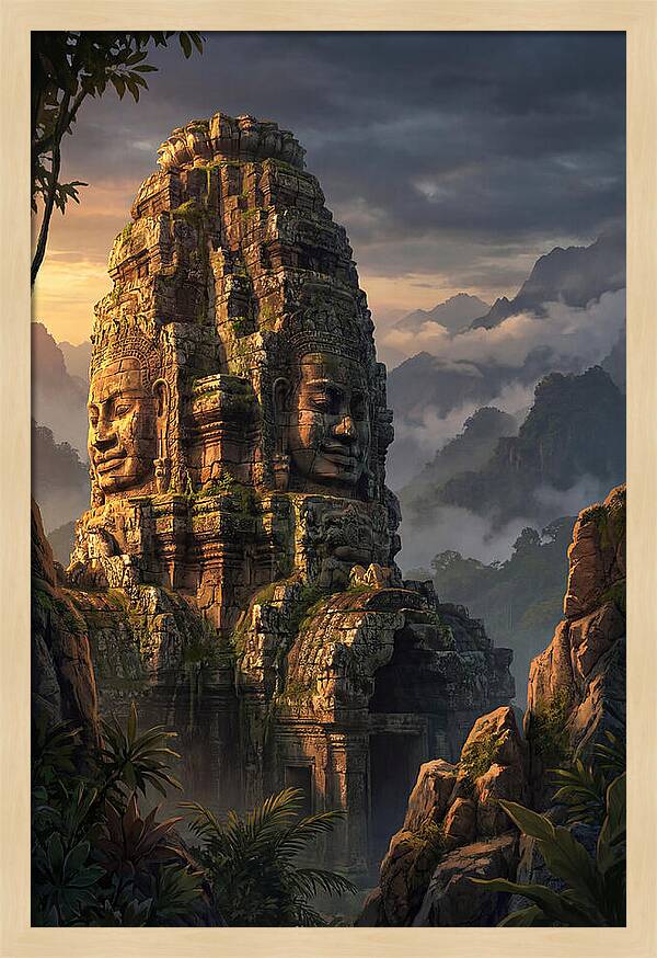 Massive Carved Stone Faces