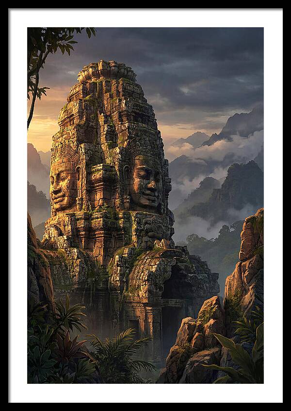 Massive Carved Stone Faces