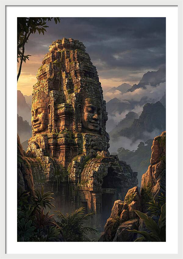 Massive Carved Stone Faces