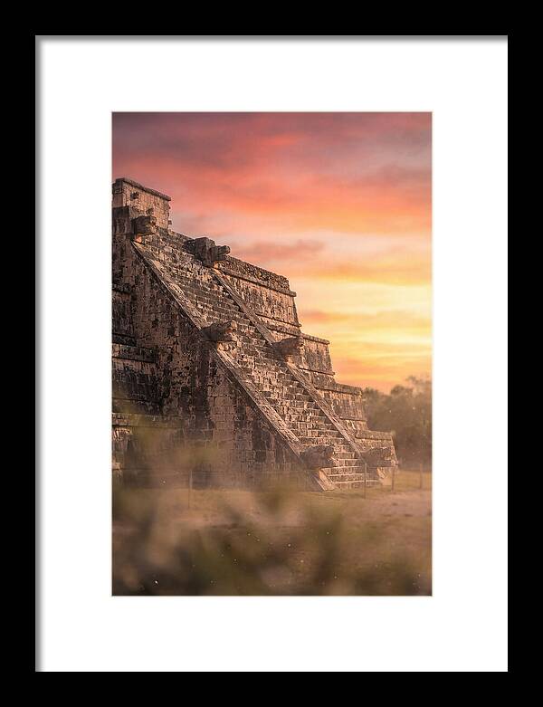 Massive Stone Pyramid At Sunset