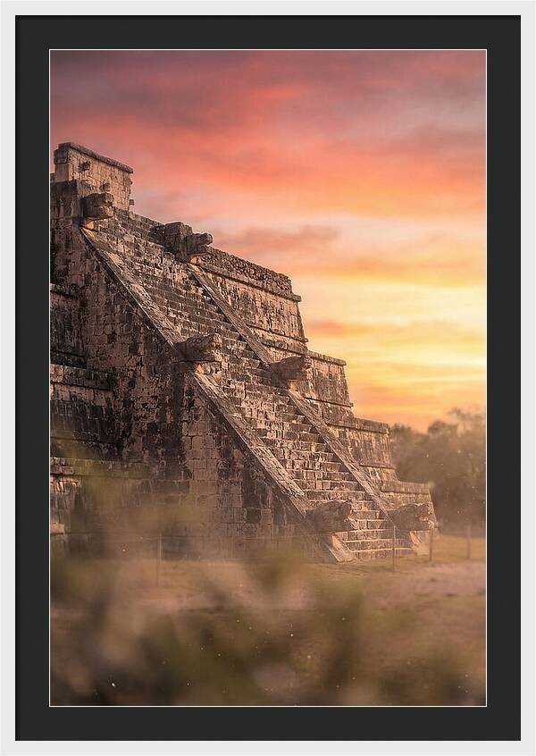 Massive Stone Pyramid At Sunset
