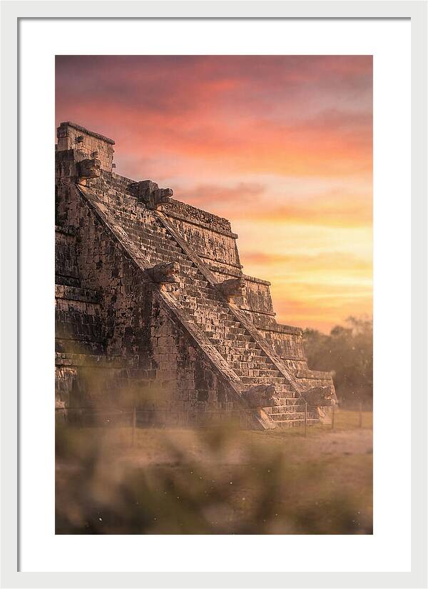 Massive Stone Pyramid At Sunset