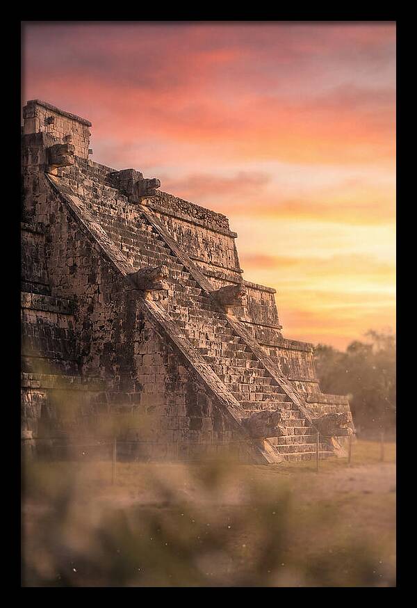 Massive Stone Pyramid At Sunset