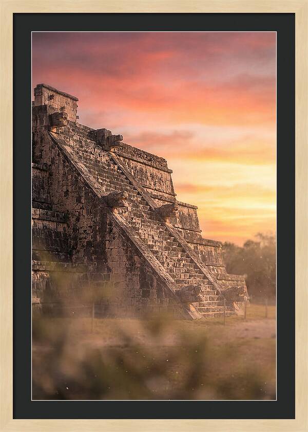 Massive Stone Pyramid At Sunset