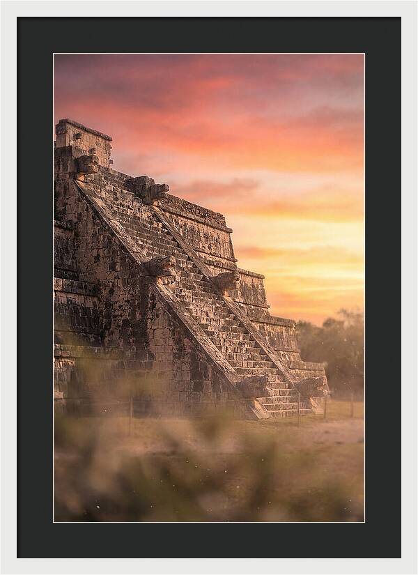 Massive Stone Pyramid At Sunset