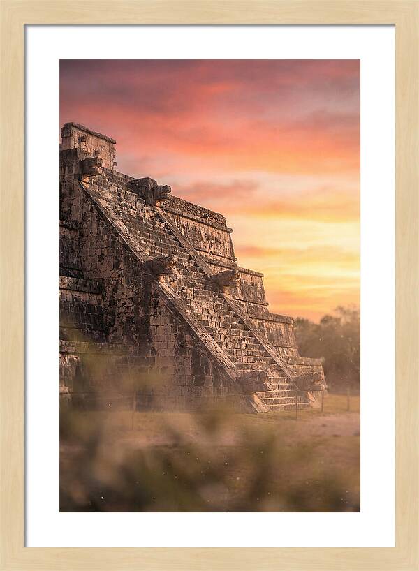 Massive Stone Pyramid At Sunset