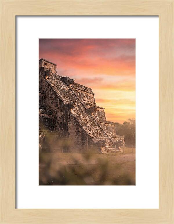 Massive Stone Pyramid At Sunset