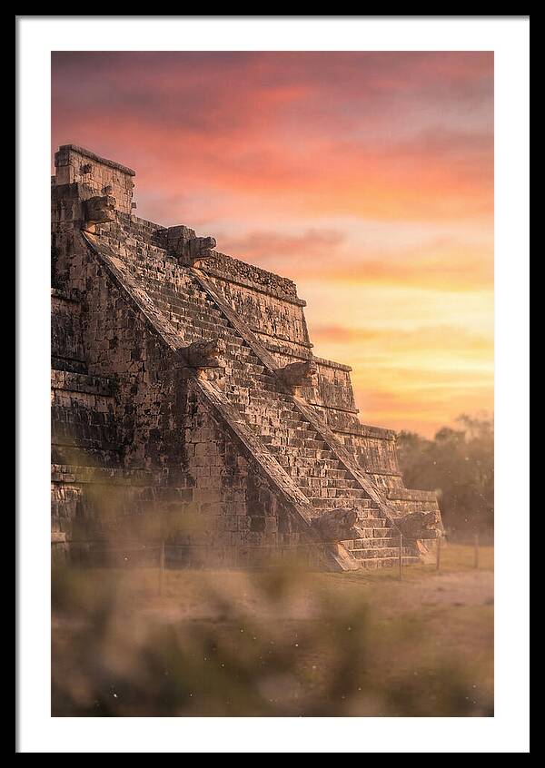 Massive Stone Pyramid At Sunset