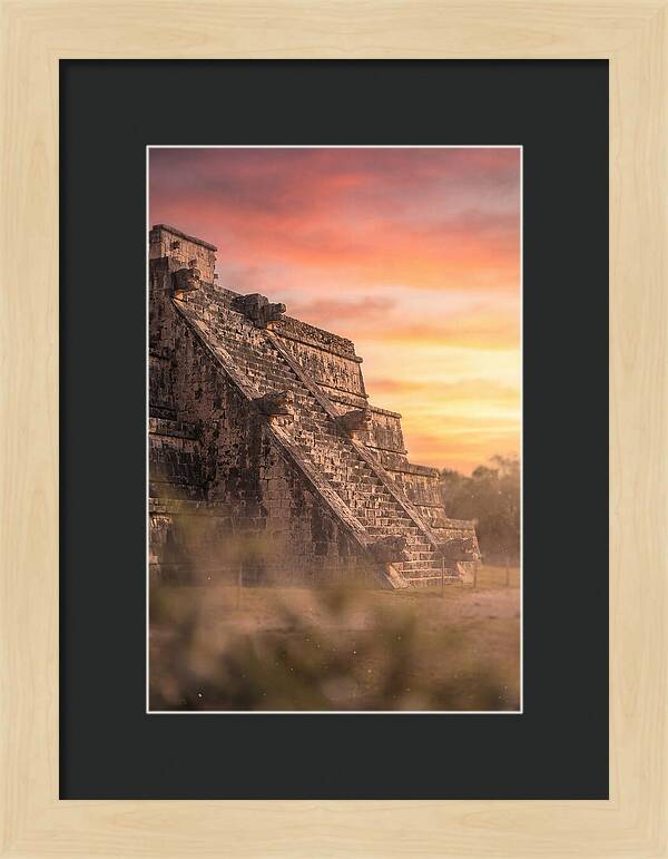 Massive Stone Pyramid At Sunset