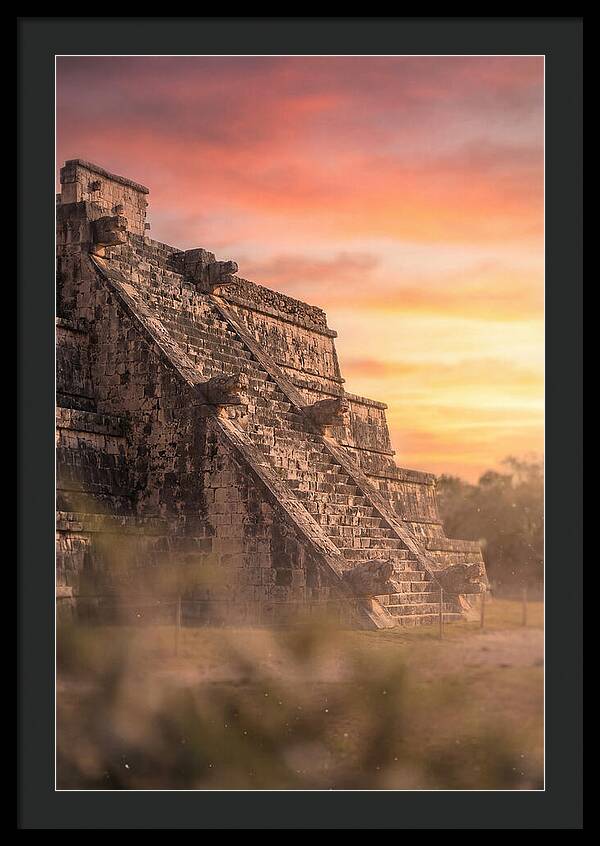 Massive Stone Pyramid At Sunset