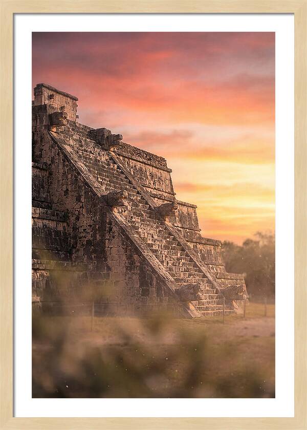 Massive Stone Pyramid At Sunset