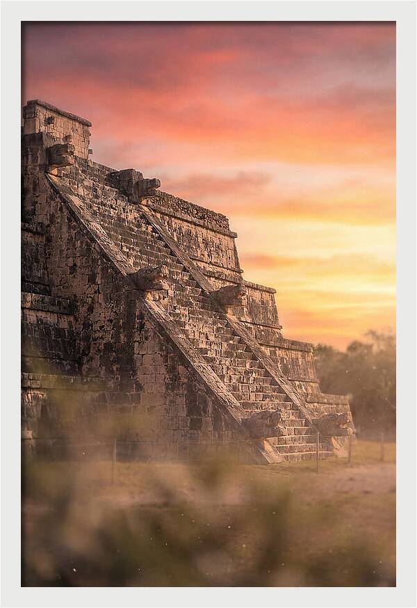 Massive Stone Pyramid At Sunset