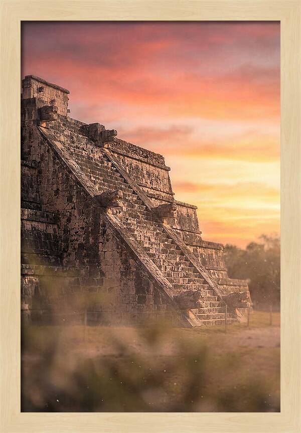 Massive Stone Pyramid At Sunset